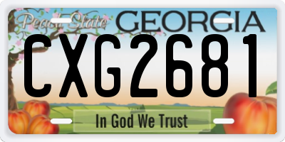 GA license plate CXG2681