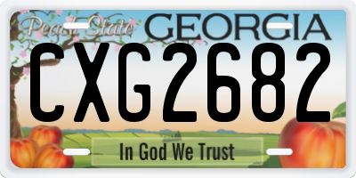 GA license plate CXG2682