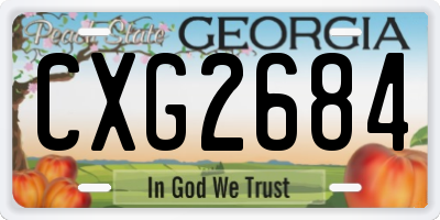 GA license plate CXG2684