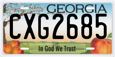 GA license plate CXG2685