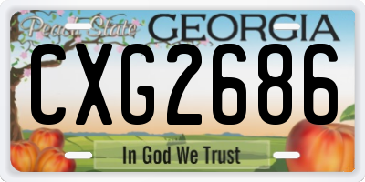GA license plate CXG2686