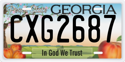 GA license plate CXG2687