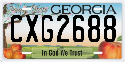 GA license plate CXG2688
