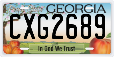 GA license plate CXG2689