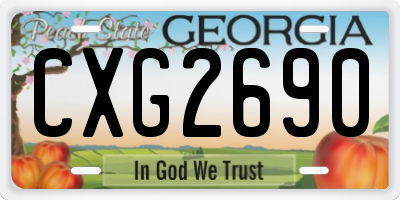 GA license plate CXG2690
