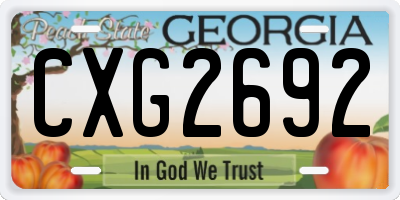 GA license plate CXG2692