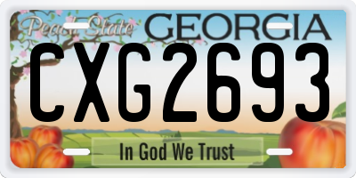 GA license plate CXG2693