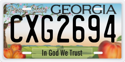 GA license plate CXG2694