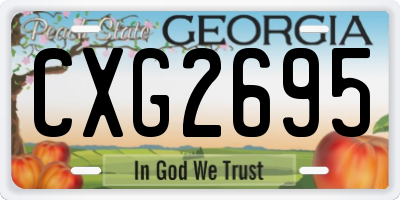 GA license plate CXG2695