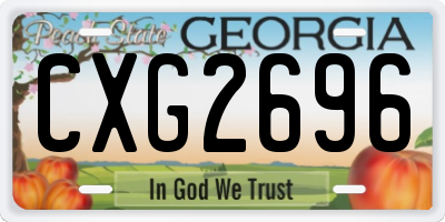 GA license plate CXG2696