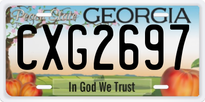 GA license plate CXG2697