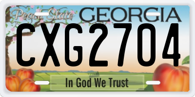 GA license plate CXG2704
