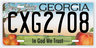 GA license plate CXG2708