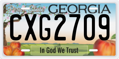 GA license plate CXG2709
