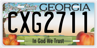 GA license plate CXG2711