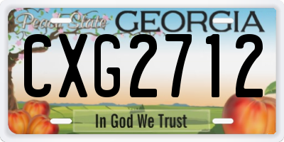 GA license plate CXG2712