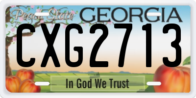 GA license plate CXG2713