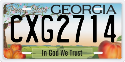 GA license plate CXG2714