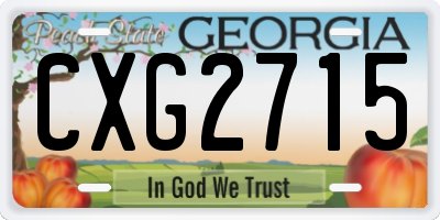GA license plate CXG2715