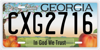 GA license plate CXG2716