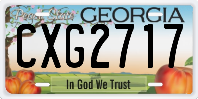 GA license plate CXG2717