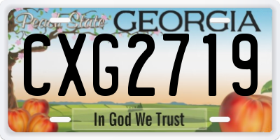 GA license plate CXG2719