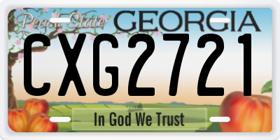 GA license plate CXG2721