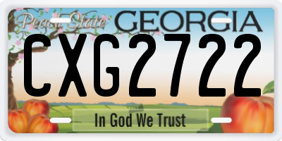GA license plate CXG2722