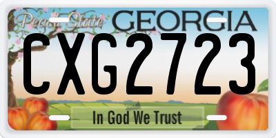 GA license plate CXG2723