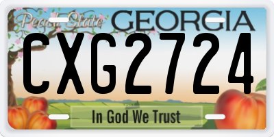 GA license plate CXG2724