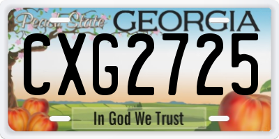 GA license plate CXG2725