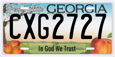 GA license plate CXG2727