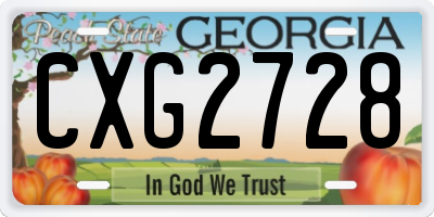 GA license plate CXG2728