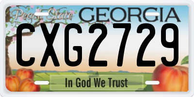 GA license plate CXG2729