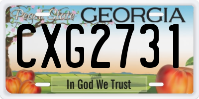 GA license plate CXG2731