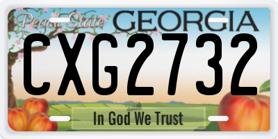 GA license plate CXG2732