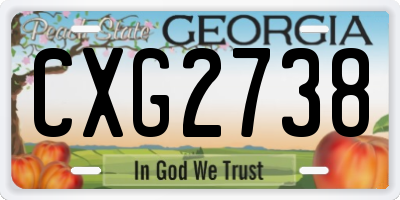 GA license plate CXG2738