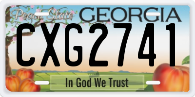 GA license plate CXG2741