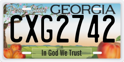 GA license plate CXG2742