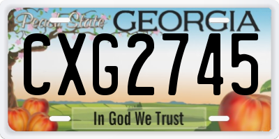 GA license plate CXG2745