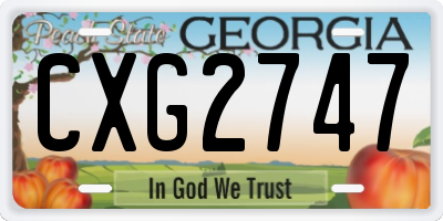 GA license plate CXG2747