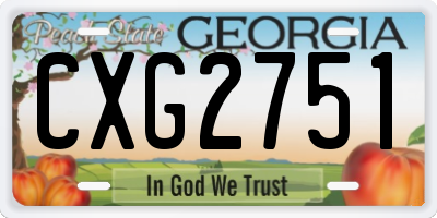 GA license plate CXG2751