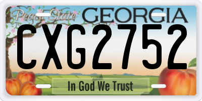 GA license plate CXG2752