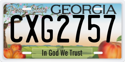 GA license plate CXG2757