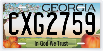 GA license plate CXG2759