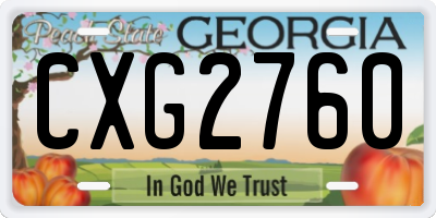 GA license plate CXG2760