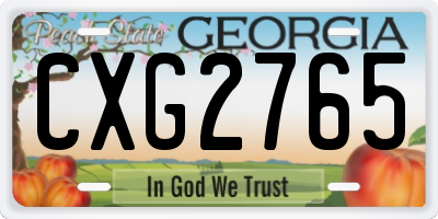 GA license plate CXG2765
