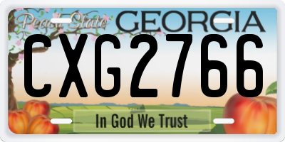 GA license plate CXG2766