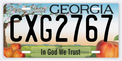 GA license plate CXG2767
