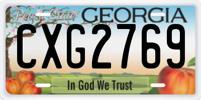 GA license plate CXG2769